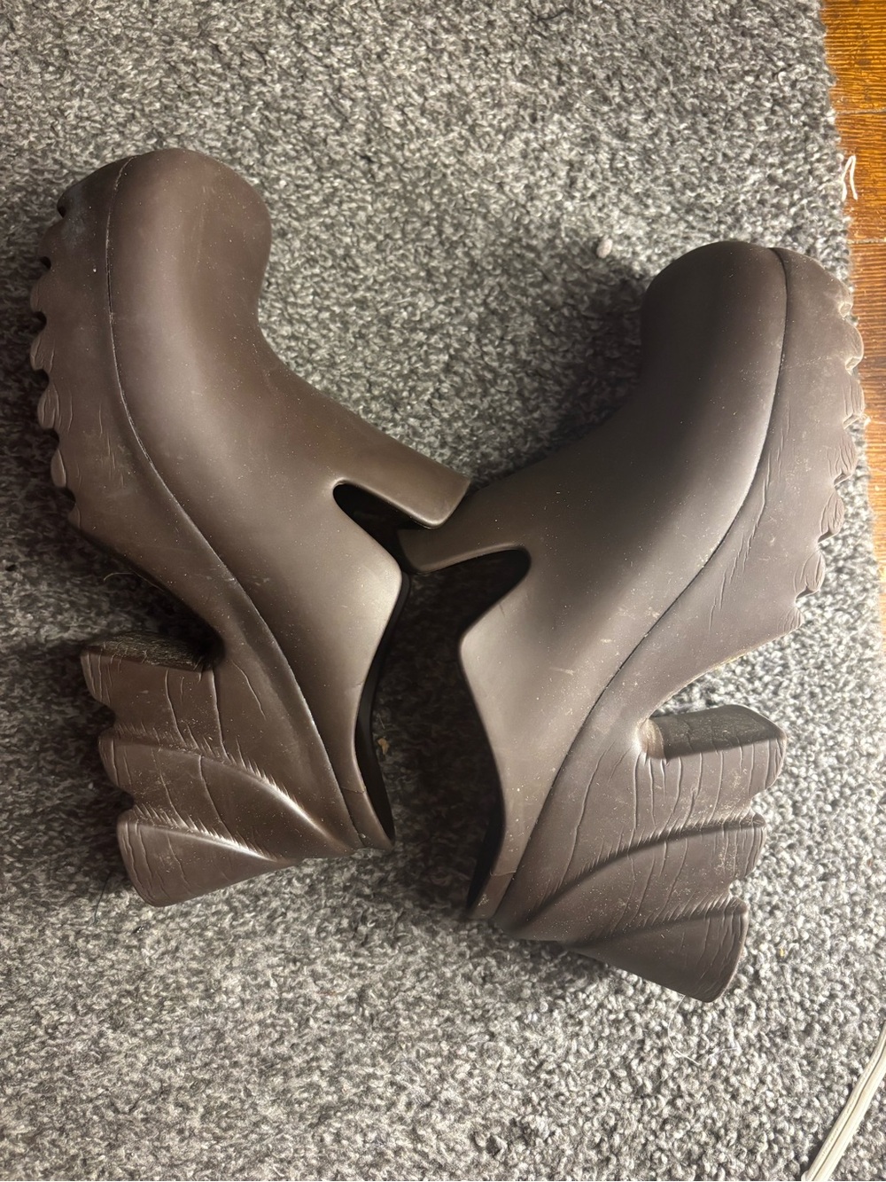 Bottega Veneta Brown Sculptural Platform Mules